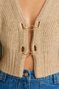 Clearance CASELLA KNIT CARDIGAN - CHAMPAGNE Tops|Knits