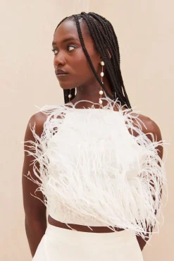 Sale JOEY FEATHER TOP - OFF WHITE Tops